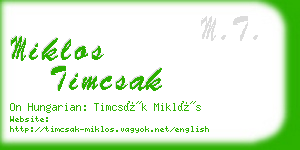 miklos timcsak business card